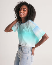 Ocean Blue Ombre Cropped Top