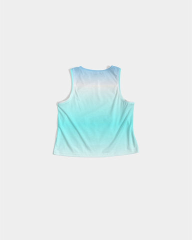 Ocean Blue Ombre Women's Cropped Tank Top