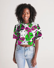 Tropical Leaves Dots Cropped Top