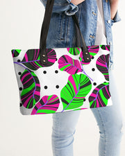 Tropical Leaves N Dots Tote Bag