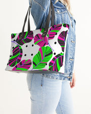 Tropical Leaves N Dots Tote Bag