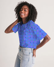 Blue Bay Dots Cropped Top