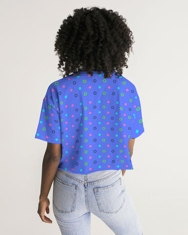 Blue Bay Dots Cropped Top