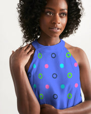 Blue Bay Dots Halter Dress