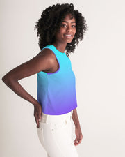 Bahama Blue Ombre Women's Cropped Tank Top