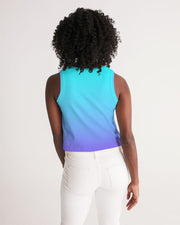 Bahama Blue Ombre Women's Cropped Tank Top