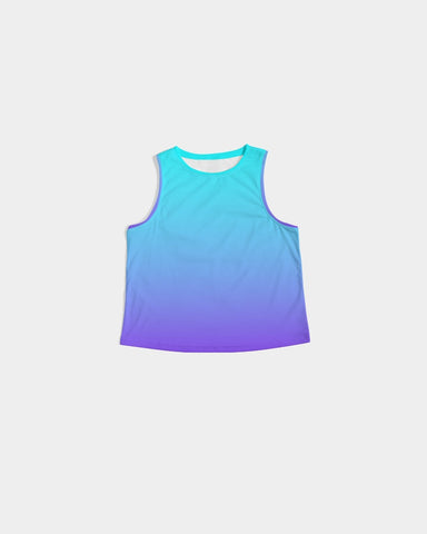 Bahama Blue Ombre Women's Cropped Tank Top