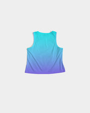 Bahama Blue Ombre Women's Cropped Tank Top