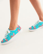 Floral Lotus Turquoise Sneakers