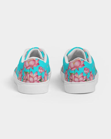 Floral Lotus Turquoise Sneakers