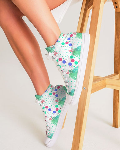 Tropical Leaves N Dots Hightop Sneakers