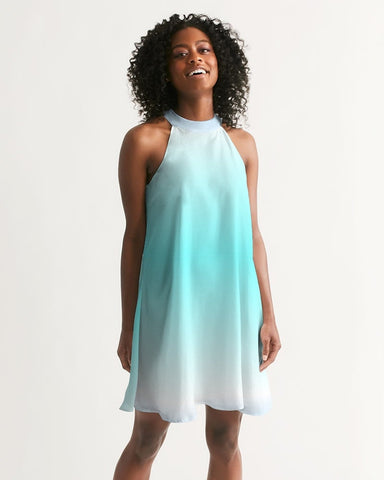 Oceana Blue Ombre Halter Dress