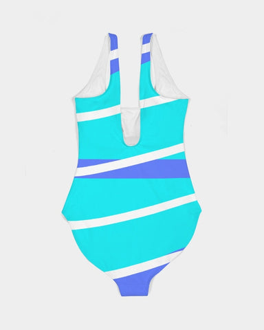 Sea Blue Stripe Swimsuit
