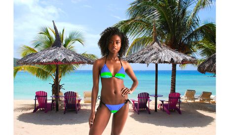 Blue Lime Bikini Set