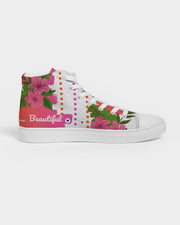 Pink Hibiscus Beautiful Graphic Print Hightop Sneakers