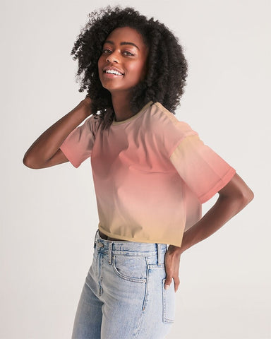 Peach Ombre Women's Cropped Top