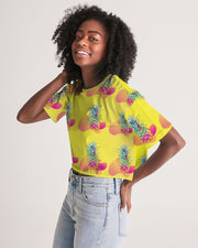 Pineapple Paradise Yellow Women's Cropped Top