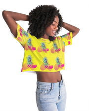 Pineapple Paradise Yellow Women's Cropped Top