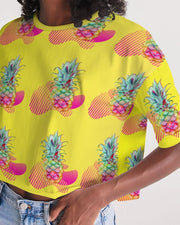 Pineapple Paradise Yellow Women's Cropped Top