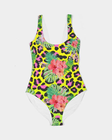 TROPICAL HIBSCUS & ANIMAL PRINT COUPLES MATCHING SWIMSUITS