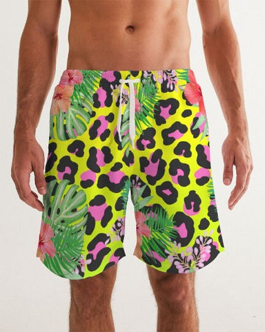 TROPICAL HIBSCUS & ANIMAL PRINT COUPLES MATCHING SWIMSUITS