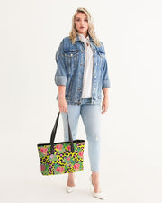 ANIMAL PRINT HIBISCUS FLORAL TOTE BAG