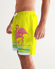 PINK FLAMINGOS BLUE WAVES COUPLES YELLOW SWIMSUIT SET