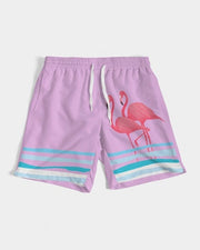 FLAMINGOS BLUE WAVES MATCHING COUPLES LILAC SWIMSUIT SET