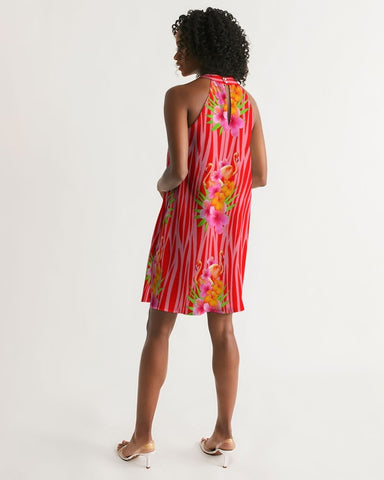 Tropique Flamingos Halter Dress