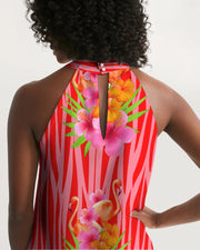 Tropique Flamingos Halter Dress