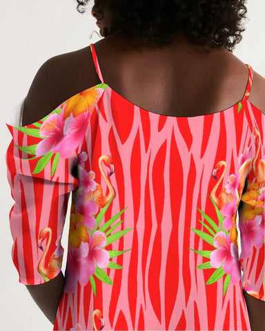 Tropique Flamingo Cold Shoulder Dress