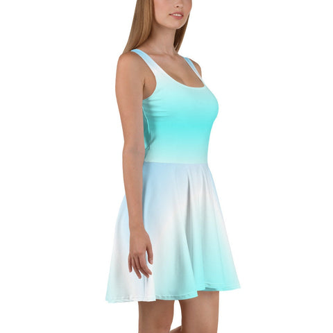 Ocean Blue Ombre Skater Dress