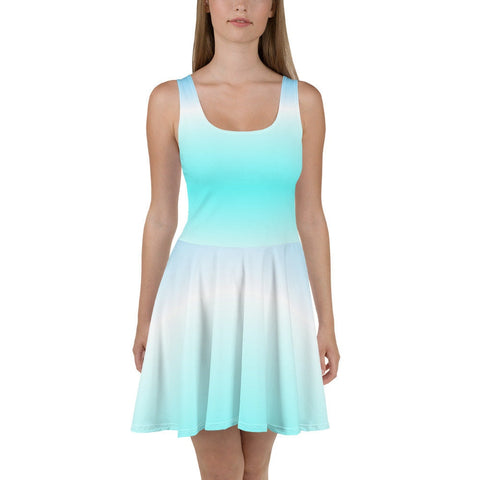 Ocean Blue Ombre Skater Dress