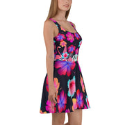 Floral Hibiscus Flamingo Skater Dress