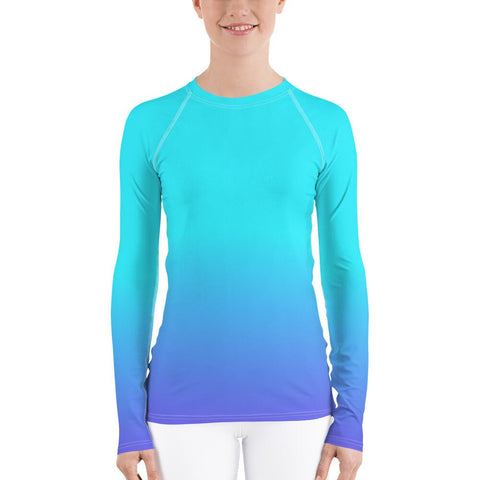 Bahama Blue Ombre Women's Rash Guard