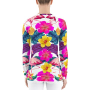 Floral Flamingos Women's Rash Guard