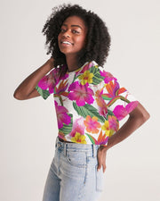 Hibiscus Floral Women's Cropped Top