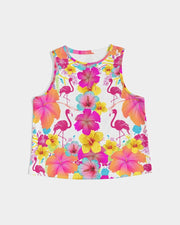 Flamingos Hibiscus Women’s Cropped Tank Top