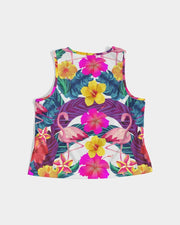 Floral Flamingos Women’s Cropped Tank Top