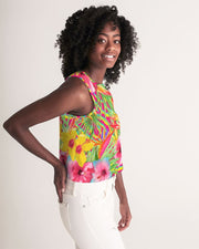 Paradise Island Floral Women’s Cropped Tank Top