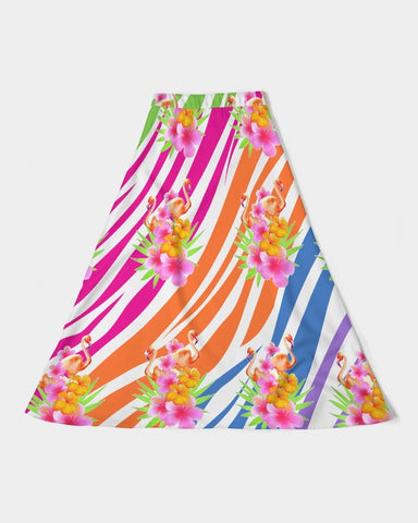Flamingo Fiesta Women’s A Line Midi Skirt