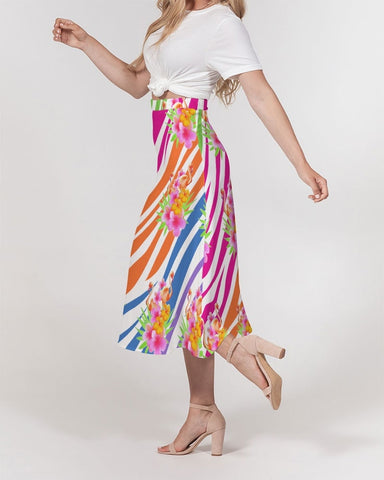 Flamingo Fiesta Women’s A Line Midi Skirt