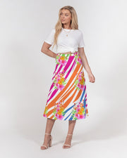 Flamingo Fiesta Women’s A Line Midi Skirt