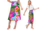 Floral Tropical Women’s A Line Midi Skirt