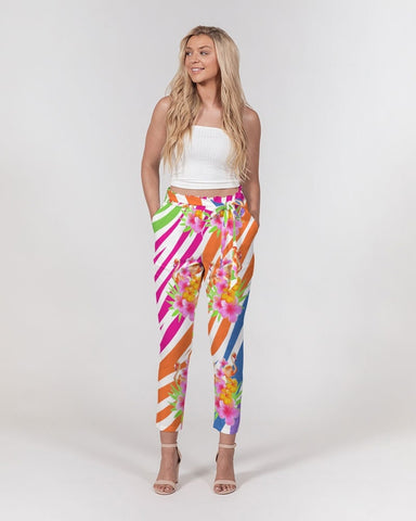 Flamingo Fiesta Women's Belted Tapered Pants