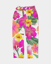 Hibiscus Paradise Floral Women's Belted Tapered Pants