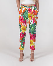 Bird of Paradise Floral Women's Belted Tapered Pants