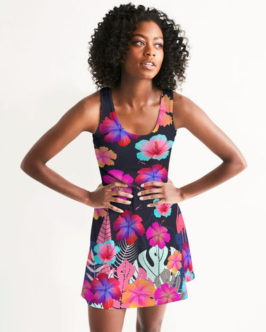 Floral Flamingos Racerback Dress