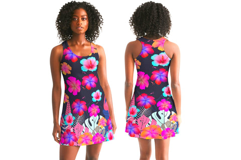 Floral Flamingos Racerback Dress