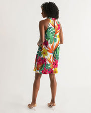 Bird of Paradise Floral Halter Dress